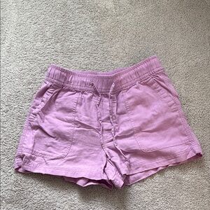 GAP Lavender Drawstring Linen Shorts Relaxed Fit